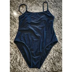 Black One Piece Sz XL Swimsuit Hurley Strappy Back Full Bottom Beach Classic